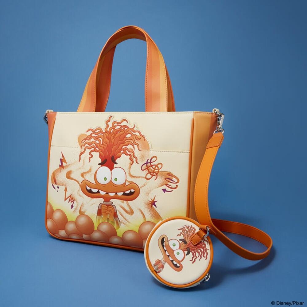 Loungefly Inside Out 2 Anxiety Glow Tote Crossbody Bag with Coin Bag NWT